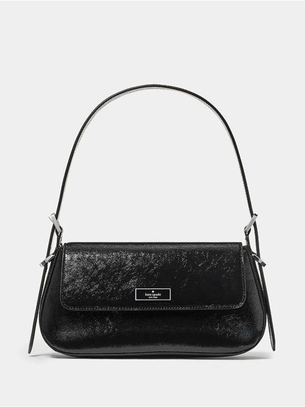 Kate Spade Bridget Shiny Leather Small Flap Shoulder Black